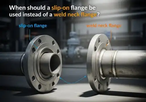 When should a slip-on flange be used instead of a weld neck flange？